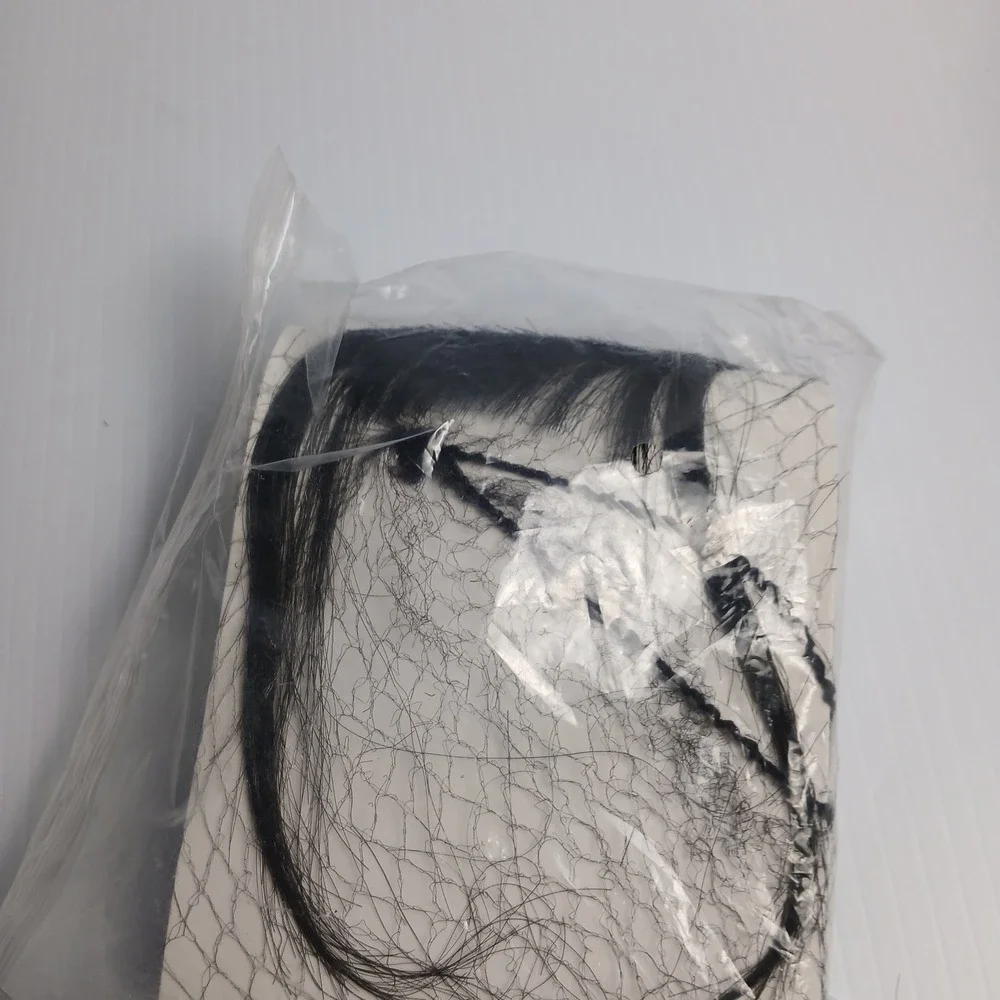 KAWAII Clip In Bangs Hair Extensions Natural Black Wispy NEW